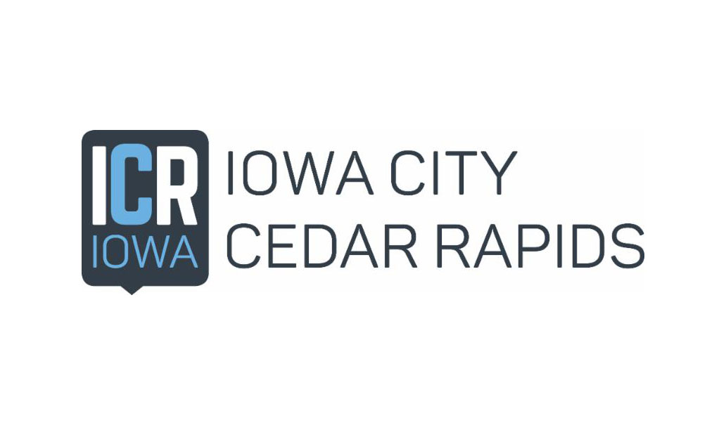 Great News: The ICR Iowa logo features large ICR IOWA text on the left, with Iowa City Cedar Rapids displayed in two lines on the right.
